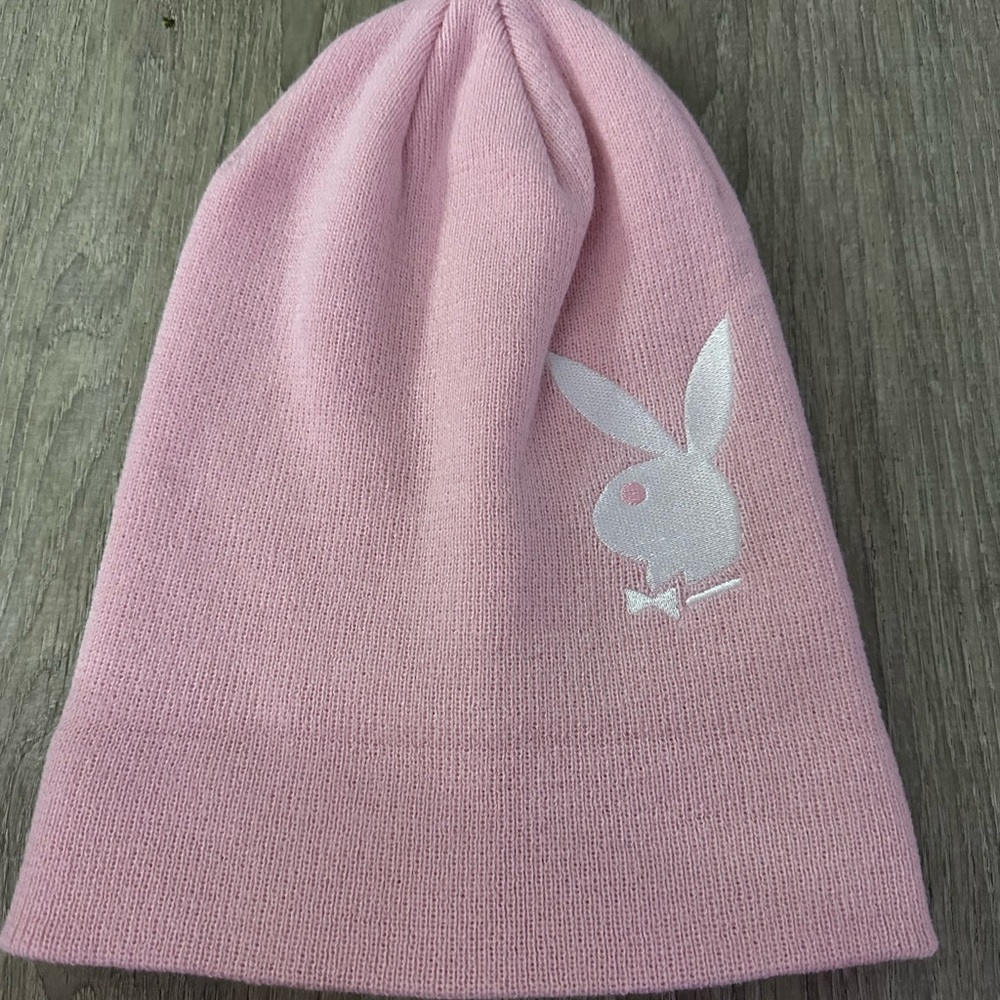 PLAYBOY Pink Beanie with Bunny Logo